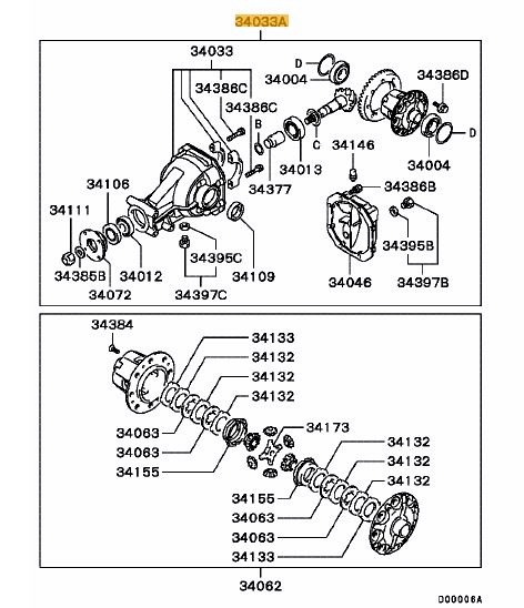 3501A130 Evo 10 RS Bakdiff Komplett OEM