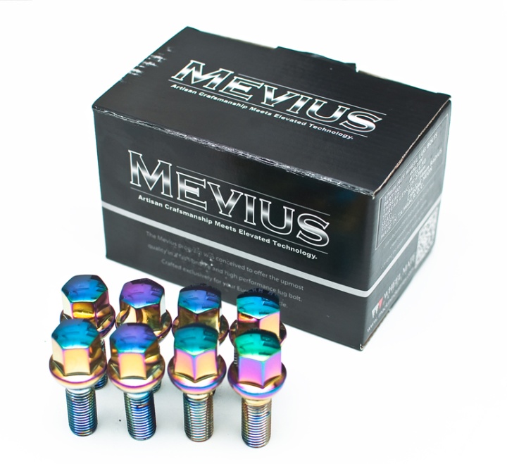 40602N Neo Chrome Hjulbultar Mevius Wheel Mate Performance (M14x1.5, 14mm radie (kula), 40mm)