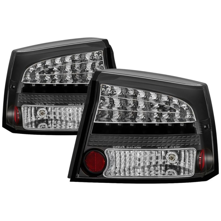 ALT-YD-DCH05-LED-BK Dodge Charger 06-08 LED Bakljus - Svarta Spyder Auto