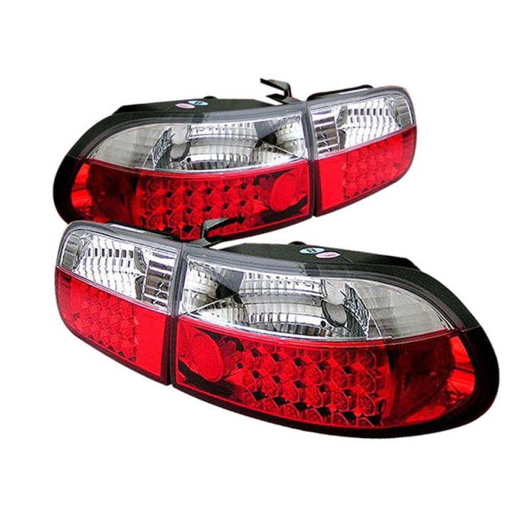 ALT-YD-HC92-3D-LED-RC Honda Civic 92-95 3DR LED Bakljus - Röda Klara Spyder Auto