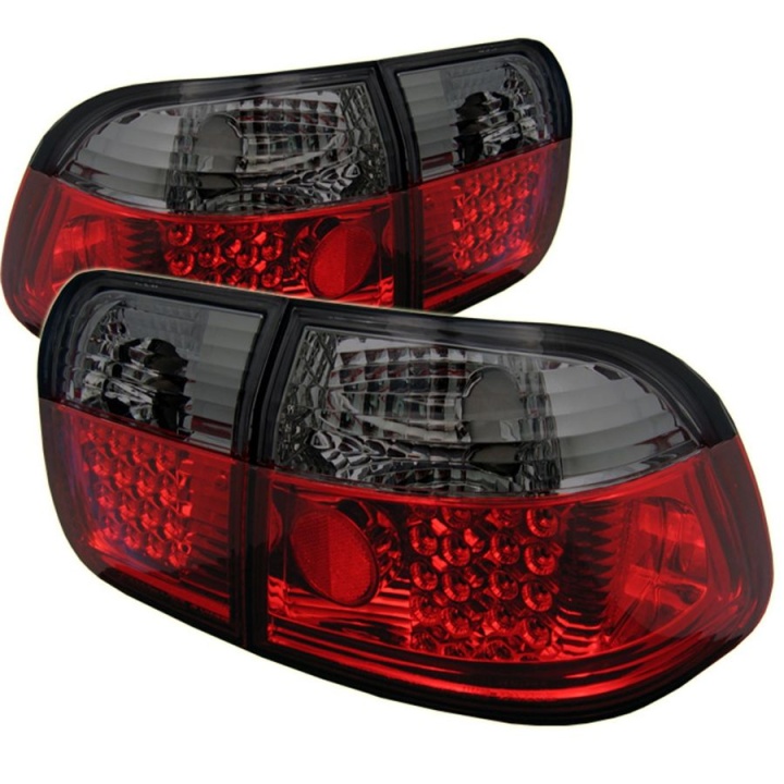 ALT-YD-HC96-4D-LED-RS Honda Civic 96-98 4Dr LED Bakljus - Röda Röktonade Spyder Auto