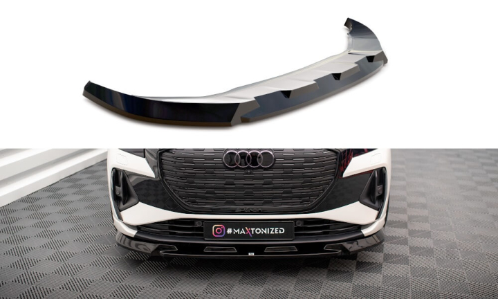 Audi Q4 e-tron Sportback 2021+ Frontsplitter V.1 Maxton Design i gruppen Bilmodeller / Audi / Q4 e-tron 2021+ hos DDESIGN AB (AU-Q4-ETRON-1-SB-FD1)