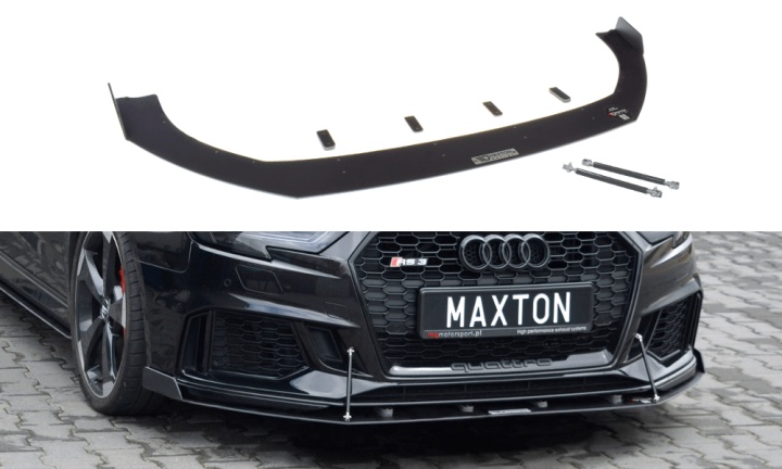 AU-RS3-8VF-CNC-FD2A Audi RS3 8V 2017-2020 Racing Frontsplitter V.2 Facelift Sportback Maxton Design