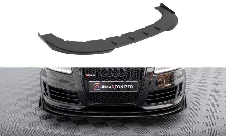 Audi RS6 Avant C6 2007-2010 Street Pro Frontsplitter + Splitters V.1 Maxton Design i gruppen Bilmodeller / Audi / A6 - S6 - RS6 (C6) 2004-2011 / Styling hos DDESIGN AB (AURS6C6CNC-FD3-FSF1)