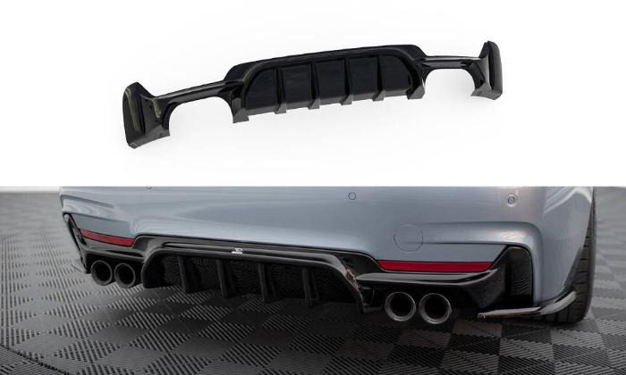 BMW 4-Serie M-Sport F32 / F36 2013-2020 (Dubbla utblås på båda sidorna) Diffuser V.1 Maxton Design i gruppen Bilmodeller / BMW / 3-serie-4-serie (F30-F36) 11-19 / Styling / Diffuser hos DDESIGN AB (BM-4-F32-MPACK-RS1GOO_OO)