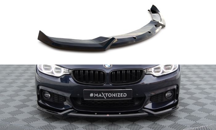 BMW 4 Gran Coupe M-Pack F36 2014-2017 Frontläpp / Frontsplitter V.1 Maxton Design i gruppen Bilmodeller / BMW / 3-serie-4-serie (F30-F36) 11-19 / Styling / Frontläppar hos DDESIGN AB (BM-4-F36-GC-MPACK-FD1G)