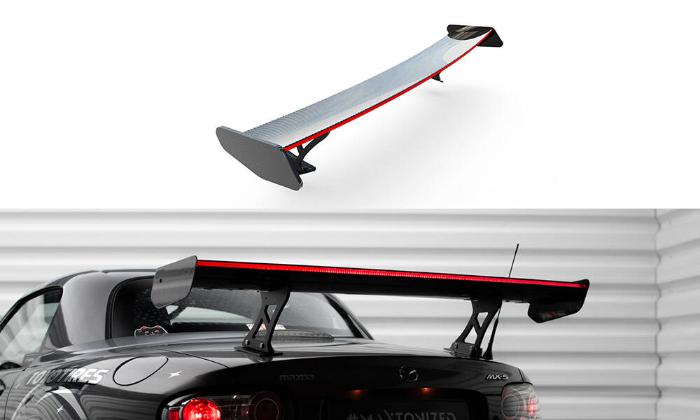 Mazda MX5 Hardtop NC 2005-2009 Kolfibervinge Spoiler med LED-Ljus Maxton Design i gruppen Bilmodeller / Mazda / MX-5 (NC) 05-14 / Styling hos DDESIGN AB (CF-MA-MX5-3-WING5-245PLED)