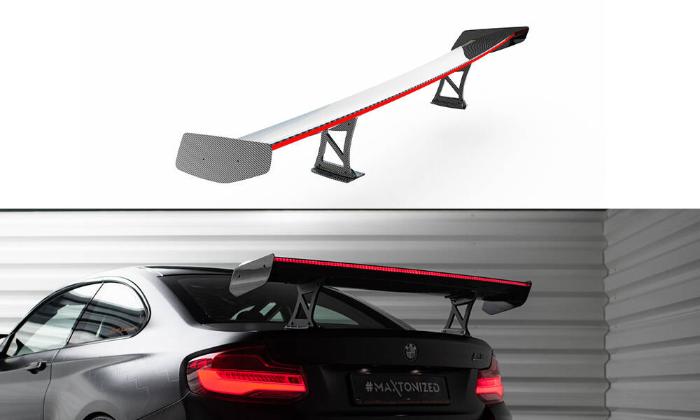 BMW M2 F87 2016-2020 Kolfibervinge Spoiler med LED-Ljus Smal Infästning Maxton Design i gruppen Bilmodeller / BMW / M2 2-serie (F87) 2015+ / Styling hos DDESIGN AB (CFBMM2F87WING5INT245PLED)