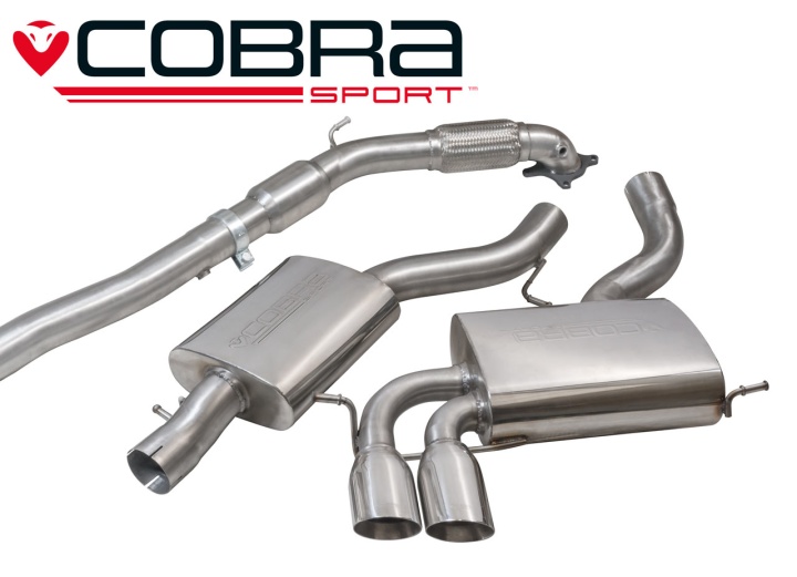 COBRA-AU09a Audi S3 (8P) (3-dörrars) Quattro 06-12 Turboback-system (Med Sportkatalysator & Ljuddämpare) Cobra Sport