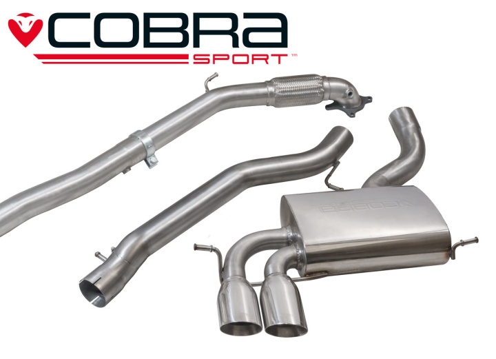 COBRA-AU09d Audi S3 (8P) (3-dörrars) Quattro 06-12 Turboback-system (Med De-Cat & Ej Ljuddämpat) Cobra Sport