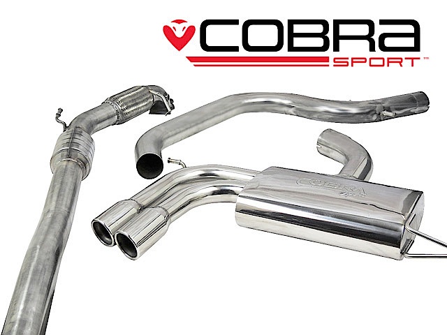 COBRA-AU15b Audi A3 (8P) 2.0 TFSI 2WD (3 & 5-dörrars) 04-12 Turboback-system (Med Sportkatalysator & Ej Ljuddämpat) Cobra Sport