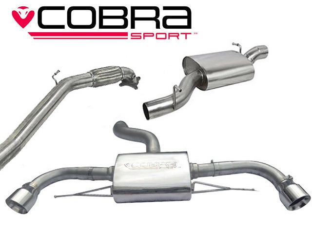 COBRA-AU26c Audi TT 2.0 TFSI (Mk2)  (Quattro) 12- Turboback-system (Med De-Cat & Ljuddämpare) Cobra Sport