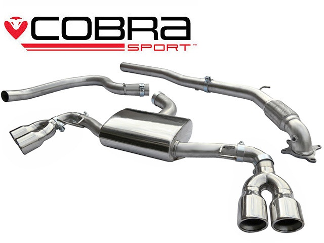 COBRA-AU30d Audi TT 1.8 & 2.0 TFSI(Mk2) (2WD) Quad Exit T/Ps 07-11 Turboback-system (Med De-Cat) Cobra Sport