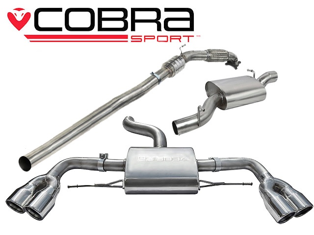 COBRA-AU34a Audi TTS 2.0 TTS (Mk2) (Quattro) Coupe 08- Turboback-system (Med Sportkatalysator & Ljuddämpare) Cobra Sport