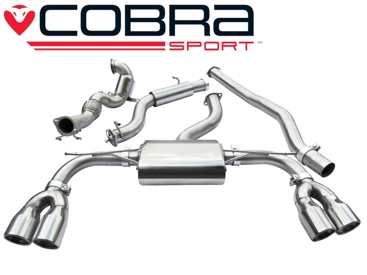 COBRA-AU68a Audi S3 (8V) (saloon) Quattro 13- Turboback-system (Med Sportkatalysator & Ljuddämpare) Cobra Sport