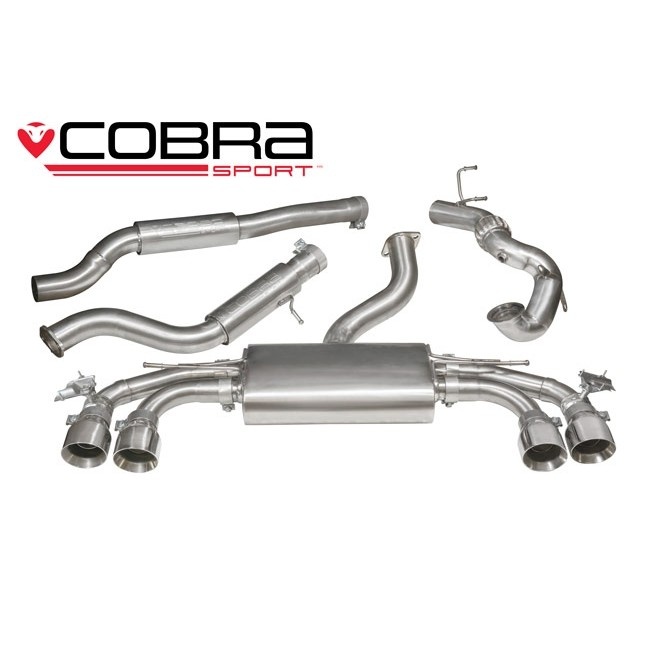 COBRA-AU78c Audi TTS 2.0 TFSI (MK3) (Quattro) Coupe 15- Turboback-system (Med De-Cat & Ljuddämpare) - Valved Cobra Sport