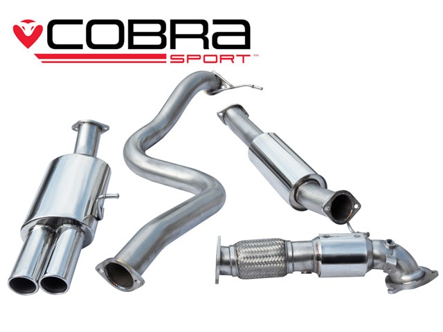 COBRA-FD66a Ford Fiesta Mk7 ST180 & ST200 13- Turboback-system (Med Sportkatalysator & Ljuddämpat) Dubbla utblås Cobra Sport