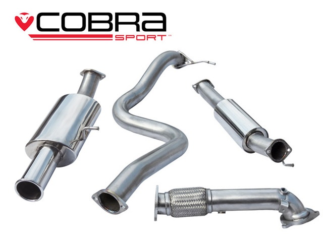 COBRA-FD67c Ford Fiesta Mk7 ST180 & ST200 13- Turboback-system (Med De-Cat & Ljuddämpare) Singelutblås Cobra Sport
