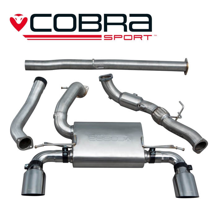 COBRA-FD89b Ford Focus RS (Mk3) 15- Turboback-system (Med Sportkatalysator & Ej Ljuddämpat) (Non-Valved) Cobra Sport