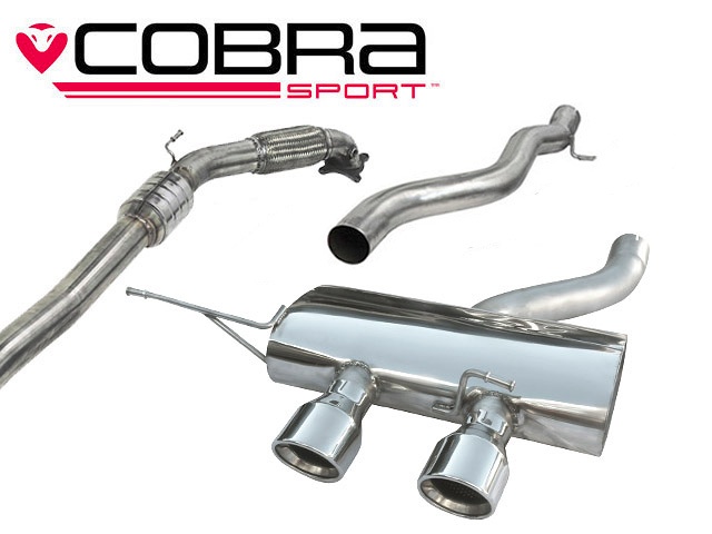 COBRA-VW27b Volkswagen Golf R Mk6 (5K) 09-12 Turboback-system (Med Sportkatalysator & Ej Ljuddämpat) Cobra Sport