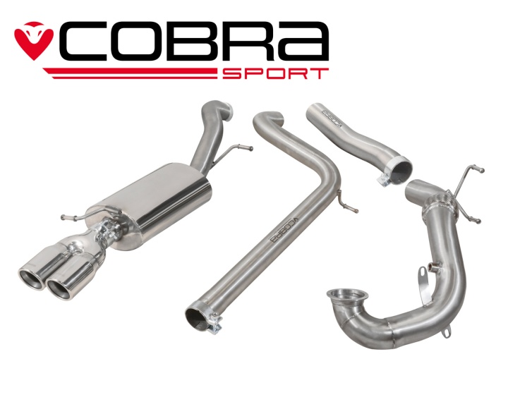 COBRA-VW67d Volkswagen Polo GTI 1.8 TSI (3 + 5-dörrars) 15- Turboback-system (Med De-Cat & Ej Ljuddämpat) Cobra Sport