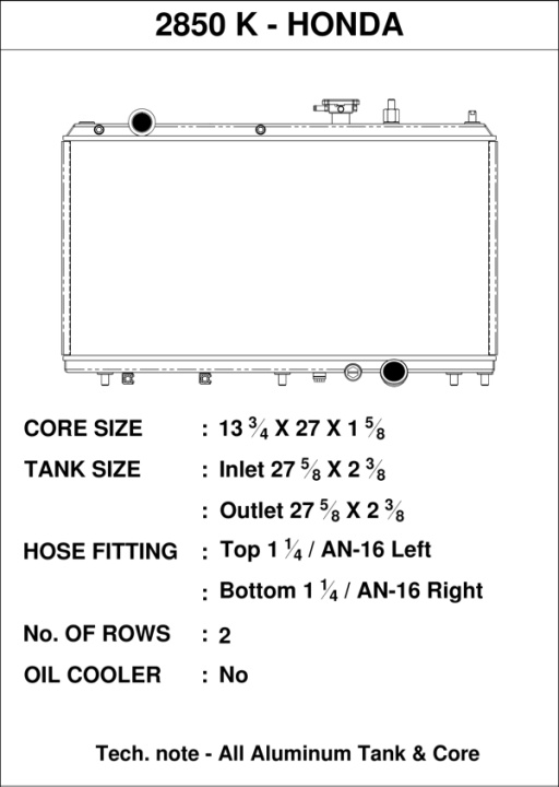 CSF2850K Honda Civic 92-00 med K-Swap Kylare CSF Radiators