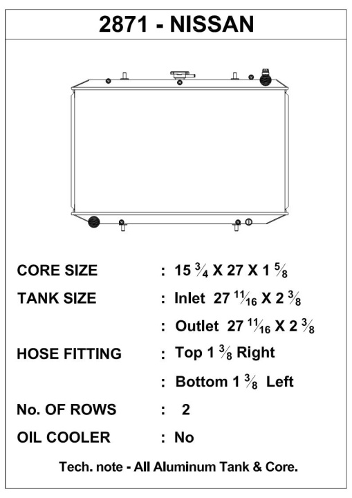 CSF2871 Nissan 300ZX 90-97 Kylare CSF Radiators