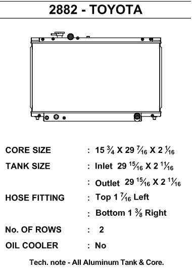 CSF2882 Toyota Supra 93-98 Kylare CSF Radiators