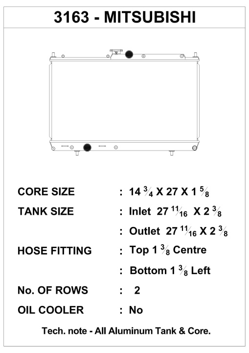 CSF3163 Lancer EVO 7 / 8 / 9 Kylare CSF Radiators