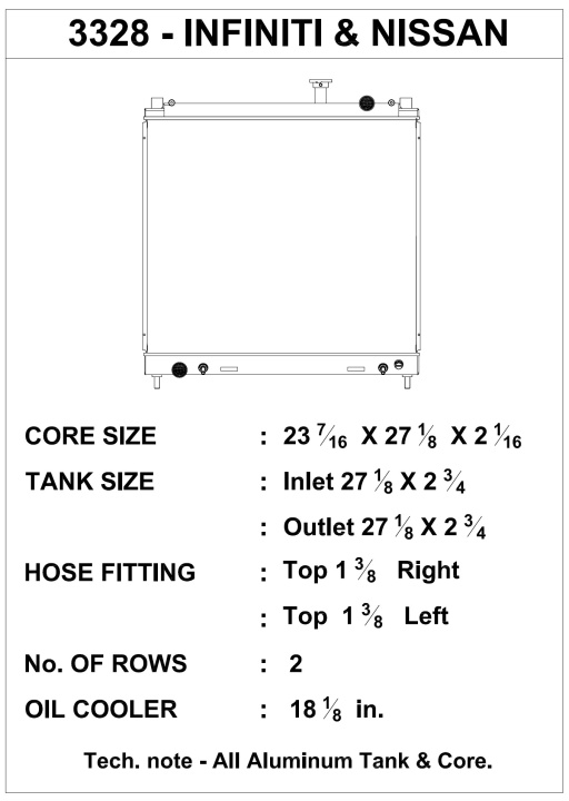 CSF3328 Nissan Titan 04-14 Kylare CSF Radiators