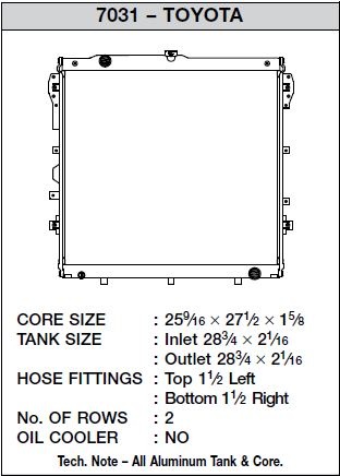 CSF7031 07-10 Toyota Tundra Kylare CSF Radiators