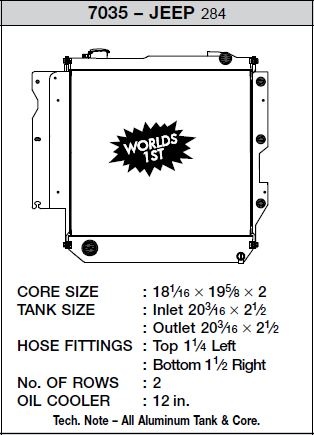 CSF7035 05-06 Jeep Wrangler Kylare CSF Radiators