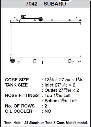 CSF7042 Impreza WRX / STI 08-15 ”Race-spec” Kylare CSF Radiators