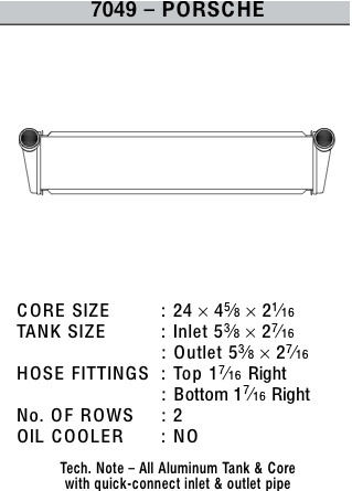 CSF7049 Porsche 987 Boxster/Cayman / Porsche 997 Carrera & GT3 / RS (Centerplacerad) Kylare CSF Radiators