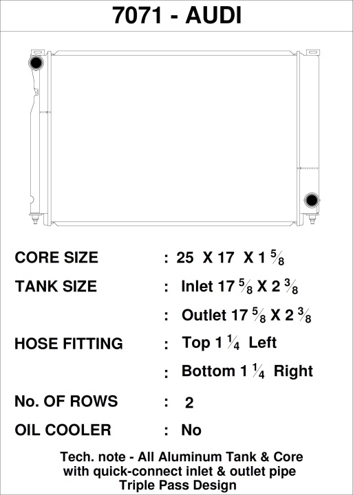 CSF7071 Audi S4 (B5) Kylare CSF Radiators