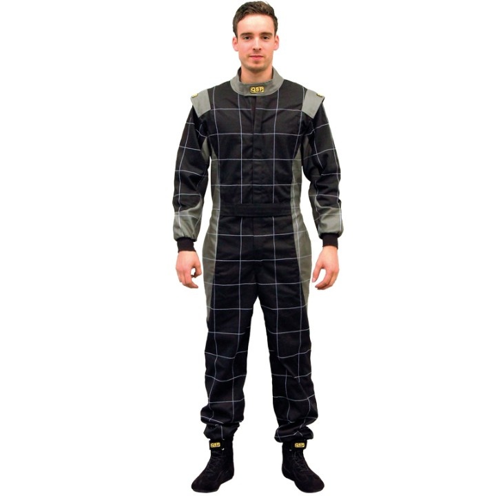 EN531-PLUS-Black-Grey-58 EN531 PLUS Flamskyddad Overall Racing / Karting QSP