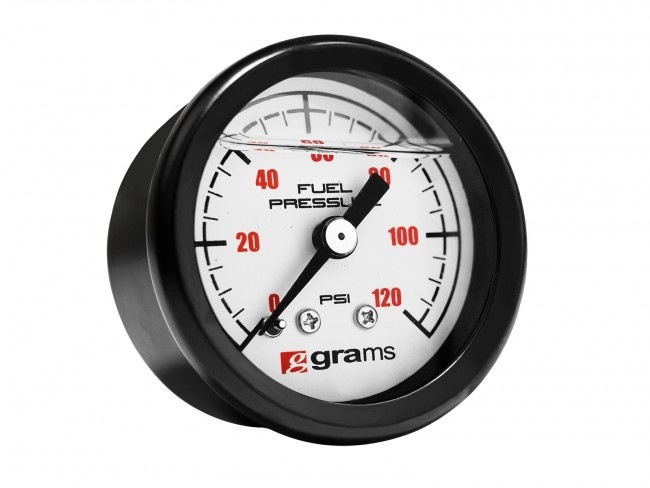 G2-99-1200W Bränsletrycksmätare 0-120psi - Vit Grams Performance