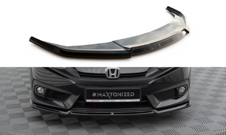 Honda Civic Mk10 2017-2022 Frontläpp / Frontsplitter V.2 Maxton Design i gruppen Bilmodeller / Honda / Civic FC - FK Standard 16-21 / Styling / Front hos DDESIGN AB (HO-CI-10-FD2G)