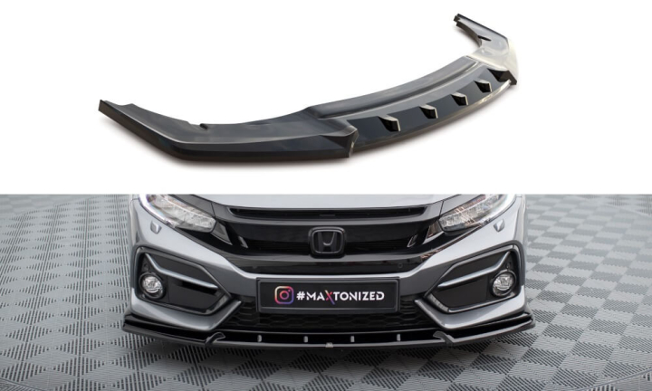 Honda Civic Sport FK Mk10 2017-2022 Frontsplitter V.1 Maxton Design i gruppen Bilmodeller / Honda / Civic FC - FK Standard 16-21 / Styling / Front hos DDESIGN AB (HO-CI-10-SPORT-FD1G)