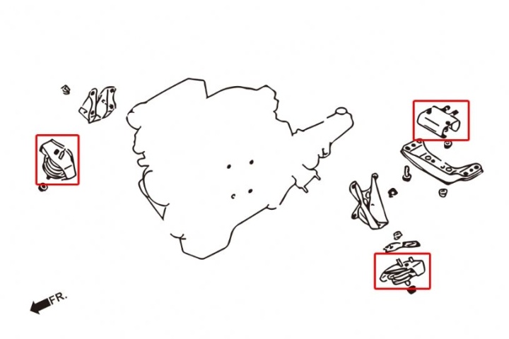 HR-7003-R Nissan 240SX / SILVIA / S13 / S14 / S15 (STREET) Förstärkta Motorfästen 3Delar/Set Hardrace