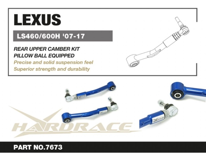 HR-7673 Lexus LS460 / LS600H 07-17 Bakre Övre Camber-Stag (Pillowball) - 2Delar/Set Hardrace