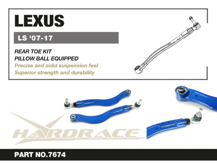 HR-7674 Lexus LS460 / 600H 07-17 Bakre Toe-Stag (Pillowball) - 2Delar/Set Hardrace