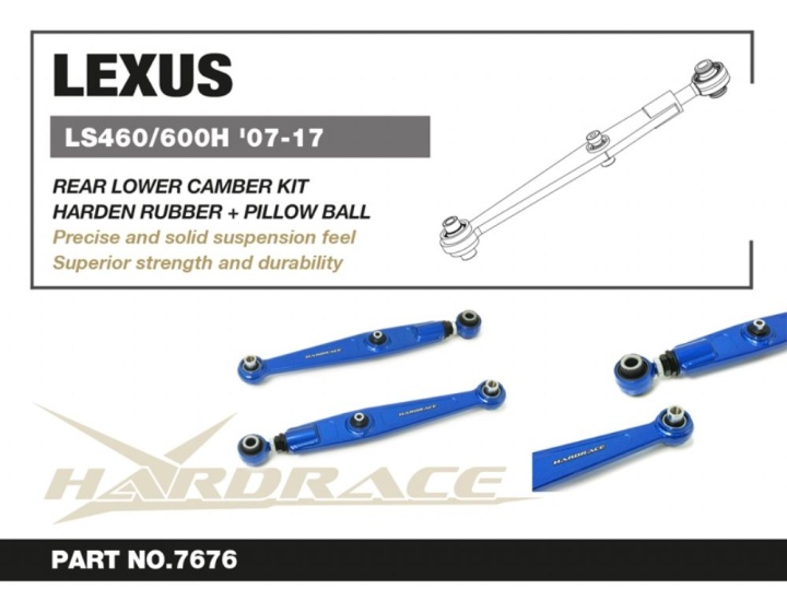 HR-7676 Lexus LS460 / LS600H 07-17 Bakre Nedre Camber-Stag (Förstärkt Gummi + Pillowball) - 2Delar/Set Hardrace