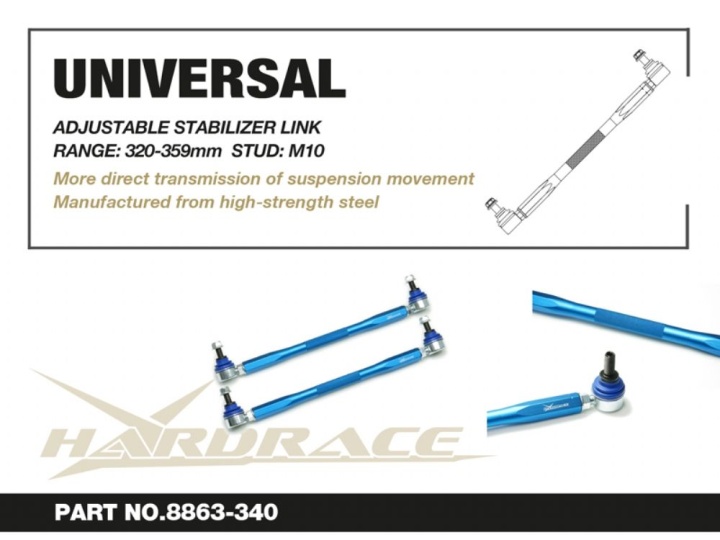 HR-8863-340 Universal  Universala Justerbara Stab.Stag 2Delar/Set Hardrace