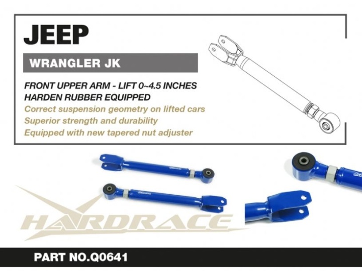 HR-Q0641 Jeep WRANGLER 06-18 JK Främre Övre Länkarmar - Justerbara V2. (LIFT 0~4.5