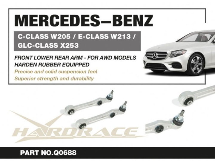 HR-Q0688 Mercedes MERCEDES-BENZ C-CLASS W205 / E-CLASS W213 (4Matic) Främre Nedre Bakre Länkarmar (Förstärkta Gummibussningar) - 2Delar/Set Hardrace