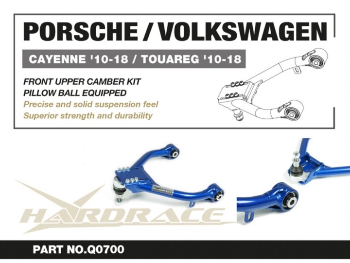 HR-Q0700 Porsche Cayenne 10-18/ VW Touareg 10-18 Främre Övre Camber-Stag (Pillowball) - 2Delar/Set Hardrace