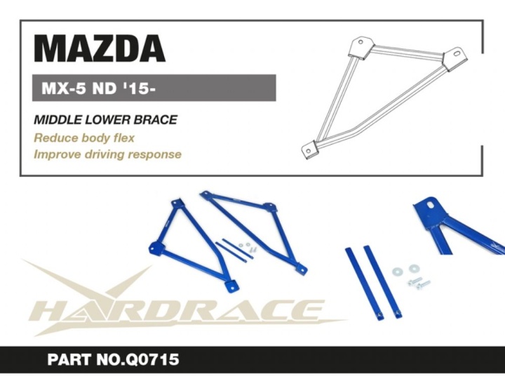 HR-Q0715 Mazda MIATA / MX-5 ND 15- Nedre Förstärkning - 2Delar/Set Hardrace