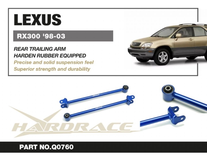 HR-Q0760 Lexus RX300 98-03 Bakre Trailing Stag (Förstärkta Gummibussningar) - 2Delar/Set Hardrace