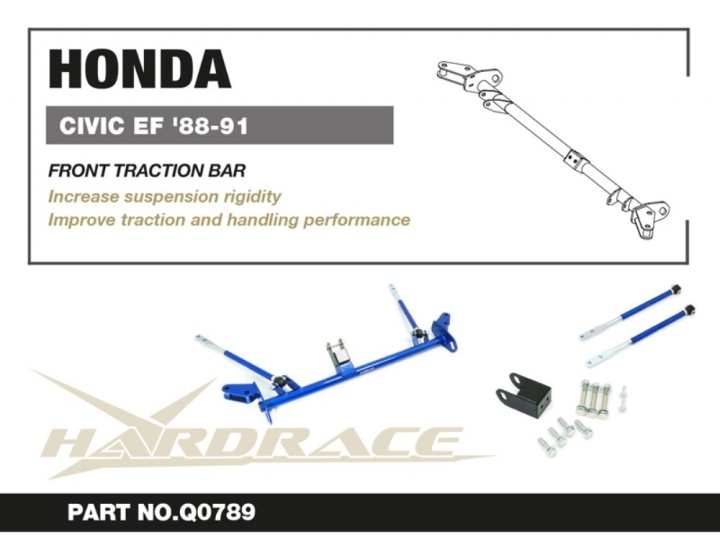 HR-Q0789 Honda Civic / CRX EF 88-91 FrämreTraction-Stag - 4Delar/Set Hardrace